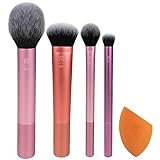 Real Techniques Everyday Essentials + Make-up-Schwamm-Set, Make-up-Pinsel und Make-up-Mixer-Schwamm, für Foundation, Rouge, Bronzer, Lidschatten und Puder, 5-teiliges Set