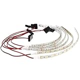 Vrabocry 10Stück 30CM 18LED führte Rot Lichter für PC Fall 5050 SMD Flexible LED Streifen Licht 12V DC Hintergrund PC Computer Fall Klebeband Licht Molex Stecker 4Pin (gelb, IP20 Nicht Wasserdicht)