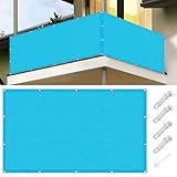 LIUWEIE Balkonverkleidung 80 x 360 cm Hdpe, Atmungsaktiv, Wasserdurchlässig Balkonumspannung Zaunschutz mit Kabelbinder Und Kordel, Custom für Garten Balkon Terrasse, Himmelblau