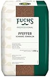 Fuchs Professional - Pfeffer schwarz gemahlen | Schonend vermahlen, ideal zum Abschmecken von Gerichten | Profi-Qualität für Großverbraucher und Gastronomie | 1 kg im recyclebaren Beutel