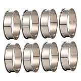ARTSEWPLY 8 Stück Teiliges Edelstahl Mousse Ringe Backformen mit Glatten Kanten Langlebig Verformbar für Kuchen Kekse und Törtchen Antihaftbeschichtet und Einfach zu Reinigen