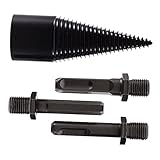 Toyvian 1Satz Holzspalter Bohrkegel Teiliges Brennholzbohrer Mit Bohrkopf Und Adapter Quadrat Sechskant Langlebigem Für Effizientes Spalten