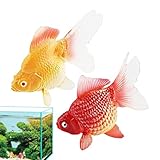 Moxeupon Kunst Goldfisch | Kunstoffisch Dekoration - Dynamisches Spielzeug Mit Natürlichen Schwimmbewegungen Für Zuhause, Büro & Freunde