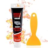 Meigoss Auspuff Montagepaste mit Geradem Griffschaber, Auspuff Reparaturset, Auspuff Dichtmasse, Dichtmasse Motor, Repariert Schnell Kleine Risse, Löcher und Undichtigkeiten im Auspuffrohr -150g