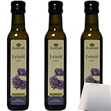 Alnatura Bio Leinöl kaltgepresst 3er Pack (3x250ml Flasche) + usy Block