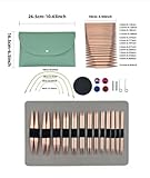 Rundstricknadeln Set Austauschbar 13 Paar - Stricknadeln Set mit 3-10mm Nadelstärken & 4 verstellbaren Längen (40-100cm), Inkl. Aufbewahrungstasche aus Aluminium - Ideal für Strickprojekte