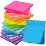 18 Blöcke Haftnotizen 76 mm x 76 mm, Klebezettel zum Beschriften, Leicht zu Beschreiben, Wiederaufklebbar, Super Sticky Notes für Schule, Zuhause, Büro