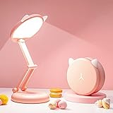 One Fire Schreibtischlampe Kinder, 9 Helligkeit Kawaii Schreibtischlampe Mädchen Leselampe Kinder Faltbar & Tragbar,3600mAh Nachttischlampe Leselicht, Kawaii Schreibtischlampen Table Lamp