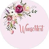 Fondant Tortenaufleger Tortenbild Geburtstag BLUMEN WUNSCHTEXT/DANKE SAGEN