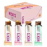 NICKS Protein Riegel Mix, Keto Proteinriegel Low carb Snacks ohne zusatz von Zucker, Glutenfrei | 15g Eiweiß mit Kollagen (9 Eiweißriegel x 50g)