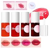 Lipstick Mini Liquid Glaze 4 StüCk Lipgloss Set Glitzer Feuchtigkeitsspendendes Lipgloss Make Up Lippenstift Wasserfest NatüRlicher FüR Frauen FlüSsige Lippenstifte Wasserdicht Antihaft Tasse