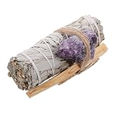 OUNONA 1Satz Aromatherapie Meditatives Salbei Bündel mit Amethyst und Heiligem Holz für Innenräume für Yoga und Meditation Salbeisticks