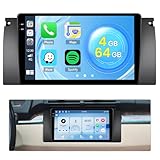 Roinvou 4+64G Android 15 Autoradio für BWM X5 E53 E39 M5 E38 1996-2007 mit Wireless Carplay Android Auto,9 Zoll Auto Radio Incell Touchscreen mit GPS Navi Bluetooth EQ WiFi RDS FM SWC Rückfahrkamera
