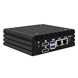 Micro-Firewall-Gerät, I226-v 2,5 G LAN, lüfterloser Mini-PC Celeron J6412 (4C/4T), Mini-Desktop-Computer, unterstützt Wi-Fi 6/Home Office Soft-Router, 4K 2 x HDMI 1.4, USB 3.0, 8 GB RAM 256 GB SSD (M