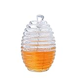 Firetin Honigglas Mit Honigbehälter Und Honig Löffel - Transparent Honigdose Für Marmelade, Gelee, Kuchen | Kitchen Storage Hitzebeständiger Honigspender