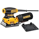 DeWalt Vibratiosnschleifer/ Schwingschleifer (230 Watt, Schwingkreis-ø 1.6 mm, Schleifplatte 108 x 115 mm, Klettfix, AirLock kompatibel, inkl. Staubfangsack und Absaugadapter) DWE6411, Gelb / Schwarz