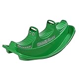 DIVCHI Teeter Totter – Aktives Spielen für Kinder – Leicht zu greifende Griffe und Stabiler Sattel für Sicherheit – Platz für bis zu 3 Kinder – Robuste Konstruktion – Grün