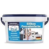 Plid® Silikon Fassadenfarbe Weiss Aussen matt 10L - für Beton, Mauerwerk, Kellerwand, Fassade & Sockel - Wandfarbe Weiß 10l - Aussenfarbe Weiss wetterfest - Außenwandfarbe - Aussenfarbe Fassade