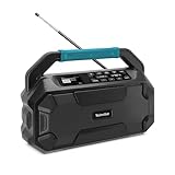 TechniSat Viola 231 OD – Makita Akku kompatibles Baustellenradio (DAB+, UKW, AUX in, Bluetooth, IPX4 Spritzwassergeschützt, 2 x 15 W Stereo Lautsprecher)