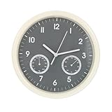 HOOTNEE Runde Leise Wanduhr Arabisches Dekor Retro-wanduhr Wanduhr Mit Temperatur Und Luftfeuchtigkeit Kinderuhr Küchenwanduhr Wanduhr Dekoration Kleinkind Batterie Plastik Anschauen