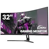 CRUA 32 Zoll Curved Ultrawide Gaming Monitor, 4K, 60Hz,1ms, IPS, HDR 10, 2xHDMI AdaptiveSync, DCI-P3 90%, SRGB100%, VESA 75x75mm, Augenpflege