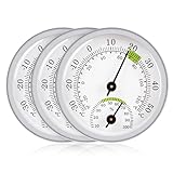 3 Stück Hygrometer Thermometer: 2in1 Präzisions Thermo-Hygrometer Luftfeuchtigkeitsmesser Innen mit Farbigen, Komfortzonen Hygrometer Analog Zimmerthermometer zur Innen und Außen Raumklimakontrolle