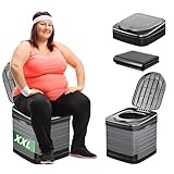 congumi Faltbare Campingtoilette XXL, Mobile Camping Toiletten 40cm Hohe mit 20pc Müllbeutel, Große Campingklo für Camping, Wandern, Reisen, Wohnmobil, Garten