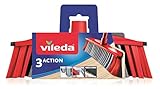 Vileda 3Action Besen - Polypropylen-Gehäuse, recyceltes PET-Borsten - Grau, Rot