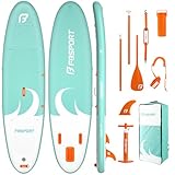 FBSPORT Stand up Paddling Board Surfbrett Surfboard SUP aufblasbar mit Pumpe 335x84x15 cm Tragetasche SUP Zubehör mit rutschfestem Deck, Leine, Paddel, passend für Jugendliche Erwachsene