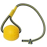 Ball mit Seil Hundespielzeug,Fling Durafoam Ball Hundespielzeug,Hunde-Wasserschwimmer-Spielzeugball，Kleines Mittel Großes Hundeschlepper-Spielzeug (7 cm)