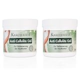 Kräuterhof® Anti Cellulite Gel Duo Set (2 x 250ml) – mit hochdosiertem Koffein & Carnitin und angenehmen Wärme-Effekt & erfrischendem Duft, Verbesserung der Hautkontur, straffende Anti Cellulite Creme