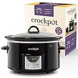 Crockpot Digitaler Schongarer | 3,5 L (3 bis 4 Personen) | Programmierbarer Countdown-Timer | EU-Stecker mit 2 Stiften | Schwarz [CSC113X]