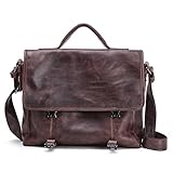 MBATKA Herren Retro Aktentasche aus echtem Leder, wandelbar, 7,6 cm, Messenger-Tasche, Handtasche, Multifunktions-Umhängetasche