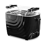 Impolio Toaster Classic 700W – Elegantes Design, 7 Bräunungsstufen, mit Krümelfach und Brötchenaufsatz, Toaster Schwarz, Toaster 2 Scheiben, Toast