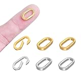 NATOSU 6 Stück 18 Karat Gold gefüllter ovaler Karabinerverschluss, Halskettenverschlüsse und -verschlüsse, Federringverschluss, Verbinder zum Finden von Schmuck, Halsketten und Armbändern