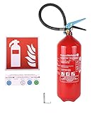 ABF Schaumfeuerlöscher 'Tina' 6 Liter nahtloser Aluminiumbehälter (Fettbrandlöscher FS6-3F Wandhalter Instandhaltungsnachweis)