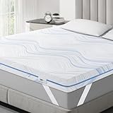 BedStory Topper 140x200cm H3 H4 aus 10cm Hoch Gel kaltschaum, Hart Matratzentopper für Bett Boxspringbett Schlafsofa Wohnwagen, Öko-TEX® Zertifiziert Matratzen Topper mit Waschbarer Bezug