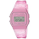 CASIO Damen Digital Quarz Uhr mit Resin Armband F-91WS-4EF, Rosa