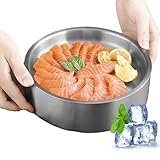 Kühlschüssel | Kaltportionierteller, Salat aus Edelstahl - Eisschalen zum Servieren von kalten Speisen, Salat, Party-Tabletten zum Servieren von Lebensmitteln, Essentia für den