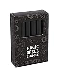 Attitude Clothing Pack of 12 Black Protection Spell Candles, Unparfümiert