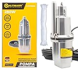 Kaltmann Tauchpumpe 280W für sauberes Wasser – Membranpumpe mit Oberansaugung & 10m Kabel – Tauchpumpe Regentonne, für IBC Tank, Zisterne & Brunnen – kompakt & ideal für enge Schächte