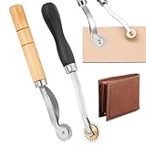 SOGHO 2 Stück Schnittmusterrädchen,Kopierrädchen,Nähen Werkzeug,Nadelrad,Schnittmusterrädchen Mit Holzgriff,Gezähnt Verfolgungsrad Mit Holzgriff Für Schneiderei, Kreuzstich, Nähen, Leder, Papier