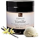 Vanille Eispaste zum Verfeinern von leckerem Eis, Desserts, Getränke, Pralinen Torten und vielem mehr – mit Vanilleextrakt und ohne Farbstoffe - Inhalt 250 g