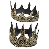 Abaodam 2 Stück Medieval Königskrone Pu schaum Weich Königliches Diadem Herren Krone Goldfarben für Cosplay Halloween Party Prom Zubehör