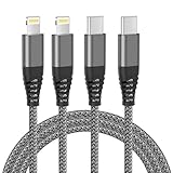 Ofuca iPhone-Ladegerät, 2 Stück, 3 m, MFi-zertifiziertes USB-C-auf-Lightning-Kabel, geflochtenes iPhone-Ladekabel, USB-C Schnellladung für iPhone 14, 13, 12, 11 Pro Max, X, XR, XS, 8 Plus, iPad