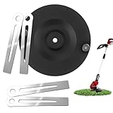 SGZIOO Rasentrimmer Messer aus Metall, für Einhell Akku Rasentrimmer Ersatzmesser, Doppelte Metallklingen mit Unterbodenschutz, mit Schneidscheibe, Rasenmäher Zubehö, 4 Stück Trimmer Messer