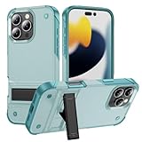 WOWUDI Magnetische Schutzhülle für iPhone 13 Pro Max,Doppelschicht-Design (TPU+PC) Stoßfest Hybrid Robuste hülle Mit Standfunktion,stoßfeste Schutzhülle-Grün + Grün