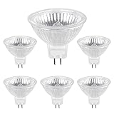 Halogen Reflektor 35W GU5.3, MR16 Halogenstrahler 12V Dimmbar, 400lm Warmweiß 2700K, MR16 GU5.3 Halogen für Schienenbeleuchtung, Einbaubeleuchtung, Landschaftsbeleuchtung, 6 Stück