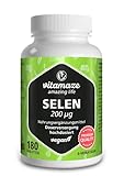 Selen hochdosiert 200 mcg, vegan, 180 Tabletten für 6 Monate, Natürliche & Bioverfügbare Nahrungsergänzung ohne Zusatzstoffe, Made in Germany