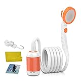 Laserbeak Elektrische Dusche, tragbar, für Camping, Reisen, Außendusche, 5000 mAh, wiederaufladbares USB-Kabel, batteriebetrieben, für eine persönliche Dusche im Innen- oder Außenbereich (orange)